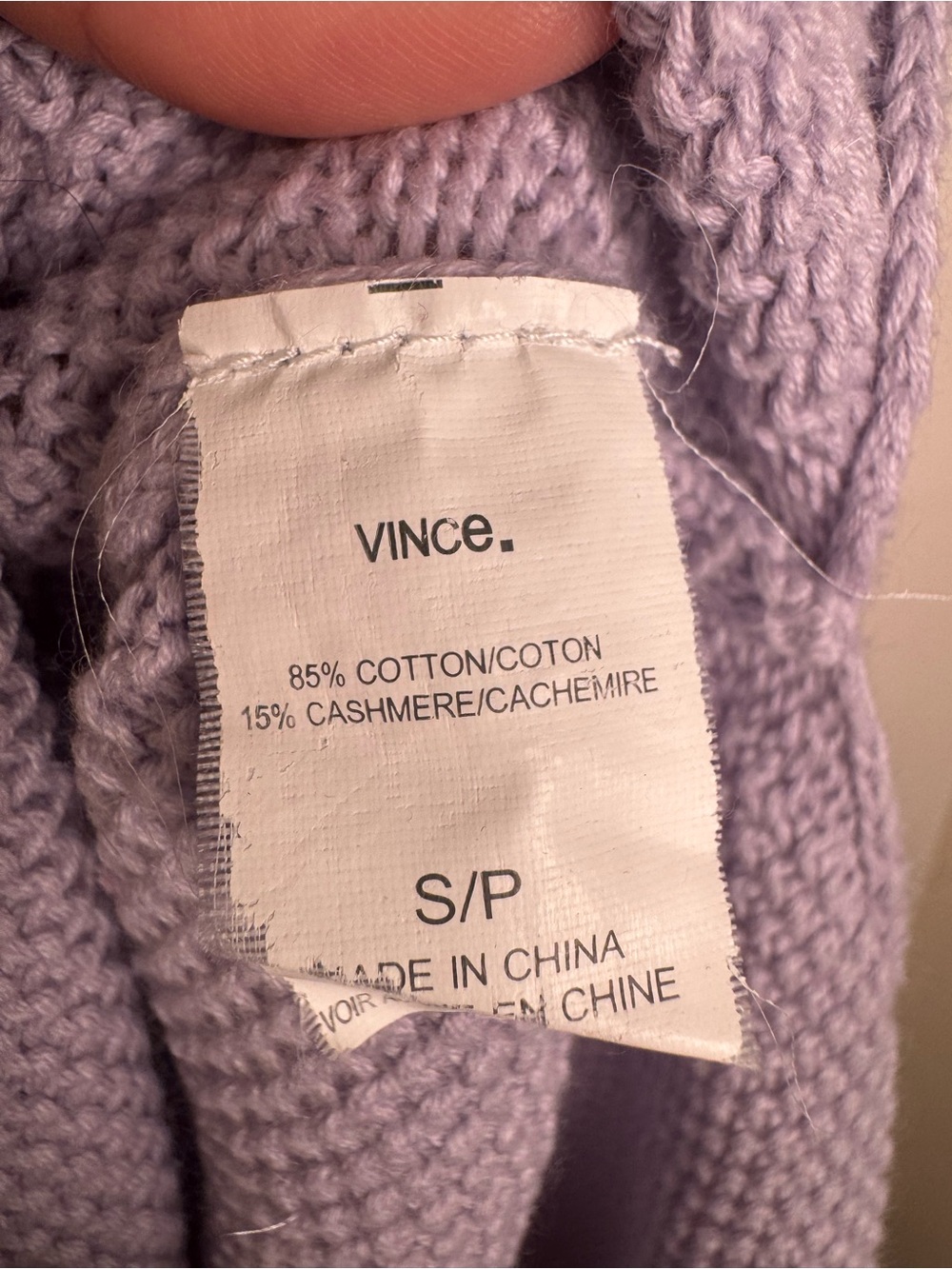 Vince Lilac Purple Knit Cotton/Cashmere Women's Sweater - Crewneck Pullover - Picture 7 of 7